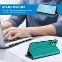 ZZXX for Samsung Galaxy S26 Plus Wallet Case with [RFID Blocking] Card Slot Stand Strong Magnetic PU Leather Flip Fold Protective Phone Case for Galaxy S26+ 5G Case Wallet(Lake Blue-6.7 inch)