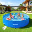 2026 Large Foldable Pool,Non-Inflatable Pool for Adult,Foldable Swimming Pool,Plastic Kiddie Portable Pool,Collapsible Kid Pool for Backyard,Oversized Easy Setup Family Pool for Adult,6.5FT