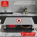 Stove Top Mat for Electric Stove, Heat Resistant Silicone Stove Cover Mat, 28 x 20 Inch Stove Guard Stove Top Protector for Cooktop, Dish Drying Mat for Kitchen, Glass Oven Induction Guard Mat (Gray)