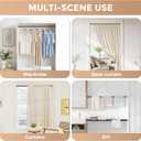 2 Pack Spring Tension Curtain Rod 32.5 to 58 inch Adjustable Extendable Tension Rods No Drilling Spring Loaded Curtain Rods for Window Door, Black