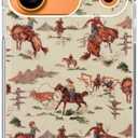 Vintage Cowboy Phone Case for iPhone 17 Pro, Western Horse Cover for iPhone 17 Pro, Soft TPU Bumper Cover Case