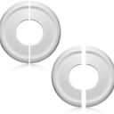 Litoexpe White Split Ceiling Medallion Ceiling Fan Light Covers, PU Ceiling Medallion for Ceiling Light Fixtures Ceiling Fans Chandeliers 9.8" OD x 3.86" ID