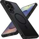 ivoler Magnetic Case for Samsung Galaxy S25 Ultra 5G 6.9 [Compatible with Magsafe] [Military Grade Protection] Magnetic Charger Case for S25 Ultra, Frosted Translucent Back Phone Cover- Matte Black