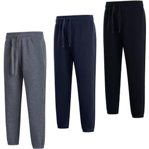 LeeHanTon Sweatpants for Men Athletic fleece sweat pants Casual jogger running pants with pockets 3 Pack (X-Large)
