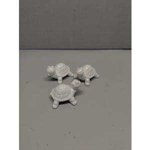 3 Pack White Porcelain Turtle 