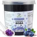 Soeos Blueberry Popping Boba Pearls 6.6 LB (3000 g), Bursting Boba Pearls for Bubble Tea, Beverages, Shakes, Desserts, Smoothie and Ice Cream Topping (Pack of 1)