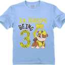 Tstars - Paw Patrol Rubble Digging 3rd Birthday Official Toddler Kids T-Shirt 3T California Blue, Size 6-7 