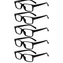 Eyekepper Vintage Reading Glasses for Men - 5 Pack Spring Hinges Classic Readers