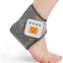 Cordless Ankle Heating Pad with Foot Massager for Pain Relief, Vibration Feet Warmers for Achilles Tendinitis and Plantar Fasciitis, Heated Ankle Wrap, 3 Vibration Mode, 3 Heat Level, Auto Shut Off (Gray(For Ankle Pain with Vibration))