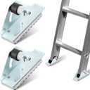 2 Pack Aluminum Anti-Skid Shoe Feet for Extension Ladders Replacement Parts Rubber Padded Feet Ladder Accessories Compatible with Most Ladders Silver Black