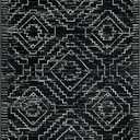 Wonnitar Moroccan Washable Rug 4x6, Black Boho Living Room Area Rug, Non-Slip Farmhouse Bedroom Carpet Dorm Room Throw Rug, Low Pile Soft Accent Mat for Kitchen Entry Office (Black,4'x6')