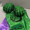 AOTLEANNO Plush Hands Fists Costume with Green Cape and Eye-Mask – Complete Set of Punching Gloves Accessories for Kids – Comfortable and Non-