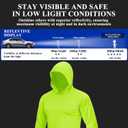 High Visibility Shirts for Men with Hood Bulk Long Sleeves Hi Vis for Man Construction,Safety Shirts for Men 6pcs (XX-Large, Pale Yellow)