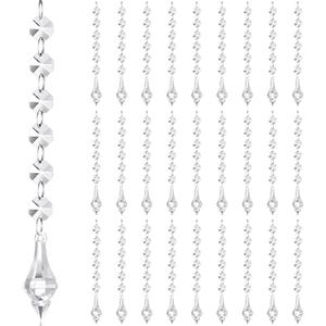 Nuenen 100 Pcs Acrylic Hanging Crystals for Centerpieces Chandelier Clear Crystal Garland Strands Ornament Acrylic Clear Beads Prisms Pendant for Christmas Tree Window Home Decoration(Lantern)