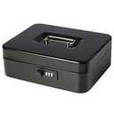 Jssmst Large Cash Box with Combination Lock – Durable Metal Cash Box with Money Tray Black(9.8 x 7.9 x 3.5), SM-CB07001L