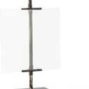 Tabletop Easel 11.8 in x 20.08 in Adjustable Metal Stand with Glass Floating Photo Frame, Rustic