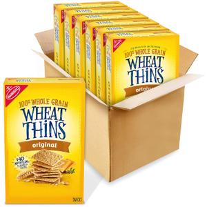 Wheat Thins Original Snacks, Whole Grain Wheat Crackers, Bulk Snack Crackers, 6-8.5 oz Boxes, BBD: 4 May 2026