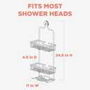 Zenna Home Rustproof Hanging Shower Caddy, Over the Shower Head Caddy with 2 Shelves and Built In Hooks, Aluminum Bathroom Hanging Organizer, Satin Chrome