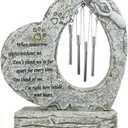 Pet Dog Memorial Stones Garden Stones with Wind Chimes, Sympathy Loss of Pet Dog Memorial Gifts Remembrance Gifts Outdoors Heart Shaped Grave Markes Headstones