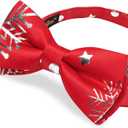 DiBanGu Mens Christmas Vest and Bow Tie Set Festival Christmas Snowflake Suit Vest for XmasNew Year Party Formal (Large)