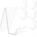 6 Pack Acrylic Book Stand Clear Book Display Easel Holder for Displaying Tablets Newspaper Magazines Notebooks Textbooks CDs (Clear 2mm/Thick)