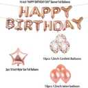 Sweet 26th Birthday Decorations Party Supplies,Rose Gold Number 26 Balloons,26th Mylar Balloons Rose Gold Foil Fringe Curtains Photo Backdrop 26th Birthday for Women,Men