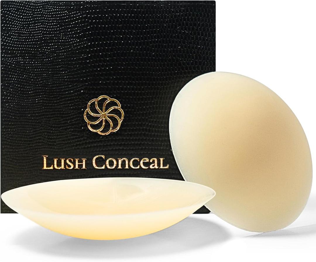 Premium Ultra-Thin Silicone Nipple Cover | Reusable Sticky Hypoallergenic Adhesive | Breast Petals | Travel Box (Nude)