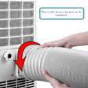 Portable Air Conditioner Hose, Length up to 60", Anti-Clockwise Thread, AC Hose with 5.9" Diameter, Exhaust Hose for Portable Air Conditioner (White)