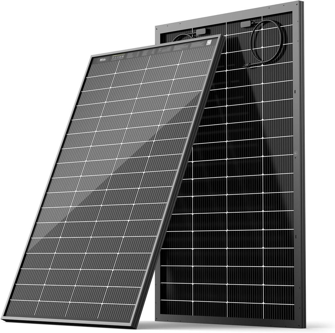 HQST N-Type 16BB 200 Watt Bifacial Solar Panel, Compact & Lightweight Solar Panels with 30 Years Lifespan, up to 25.4% Efficiency, IP65 for RV, Van, Trailer, Marine, Rooftop, Farm, Off Grid