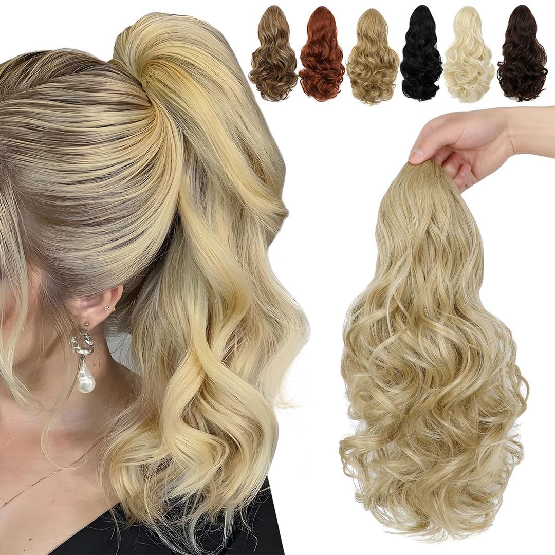 Ponytail Extension Drawstring Curly Wavy Ponytail Extensions Clip in Long Pony Tails Hair Cute