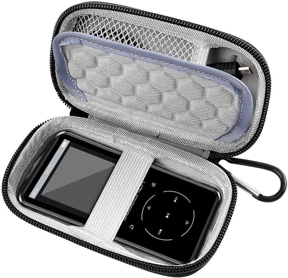 Comecase MP3 & MP4 Player Case for Luoran/for innioasis/for TIMMKOO/for MYMAHDI/for Phinistec/Music Players Bluetooth. Kids MP3 Player Storage Box Fit for Earbuds, USB Cable and More (Bag Only) (Black)