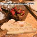 Wood Easter Deviled Egg Tray, 15.3" Bunny Shaped Deviled Egg Platter with 21 Slots, Solid Wooden Holder for Countertop, Reusable Serving Board for Charcuterie, Brunch & Holiday Party