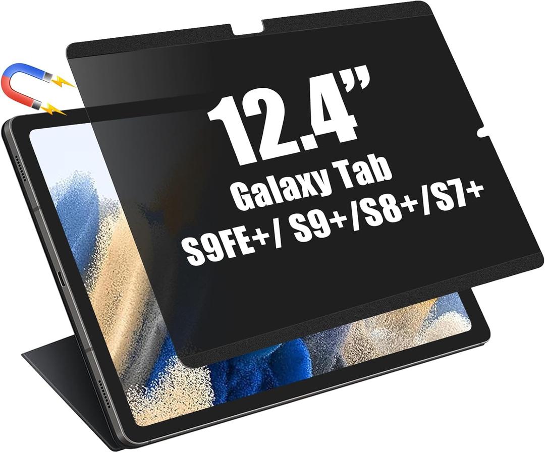 FILMEXT Magnetic Privacy Screen for Samsung Galaxy Tab S10 Plus 2024/Tab S9 FE+/Tab S9 Plus 2023/Tab S8+/Tab S7 FE/Tab S7 Plus 2020 12.4 inch,Anti Spy Anti Glare Anti Blue Light Screen Filter-Matte