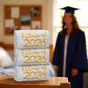 MASHAN Class of 2026 Graduation Hand Towels 3 Pack,100% Cotton Soft Absorbent Bathroom Towels,Senior 2026 Graduation Gift for Girls Boys,Gold Decorative Towels 14x30 Inch