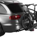 Thule EasyFold XT 2 Hitch Bike Rack - E-Bike Compatible - Fits 2" and 1, 1/4" receivers - Tool-Free Installation - Fully Foldable - Easy Trunk Access - Fully Locking - 130lb Load Capacity (Black)