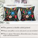 Floral Pillow Covers 24x24 Set of 2,Black Farmhouse Floral Pillow Covers Decorative Double Sided Pattern Cushion Cover Soft Pillow Case for Living Sofa Room Bed Porch Patio Square Pillow Cover