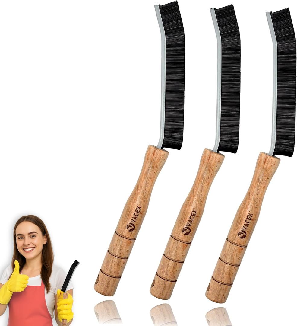 2 x Crevice Cleaning Brush - Grout Scrub Brush, House Cleaning Supplies, Gap Cleaning Tools, Home Essentials, Gifts for Women Men, Hard Bristle Crevice Cleaner Brush for Household Use, Bathroom (3PCS)