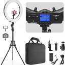 Pixel Ring Light, 19" Bi-Color LCD Display Ring Light with Stand, 55W 3000-5800K CRI≥97 Light Ring for Vlogging Selfie-Portrait Live Stream Video Photography Shooting