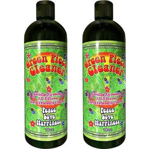 Green Piece Glass Cleaner 2 Bottles (Made in USA) - All Natural Earth Friendly Multi-purpose Cleaner for Metal, Ceramic, Water Pipe 16 oz