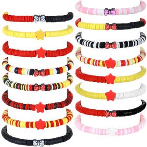 Landical 16 Pcs Mouse Birthday Party Supplies Favors Friendship Bracelet Set Adjustable Stretch Beaded Bracelets