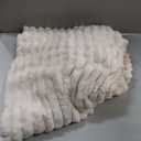 BEDELITE Fleece Throw Blanket for Couch - 300GSM Soft & Warm Fluffy Beige Blanket, Decorative and Giftable Striped Blankets for Women, Men, 50"x60"