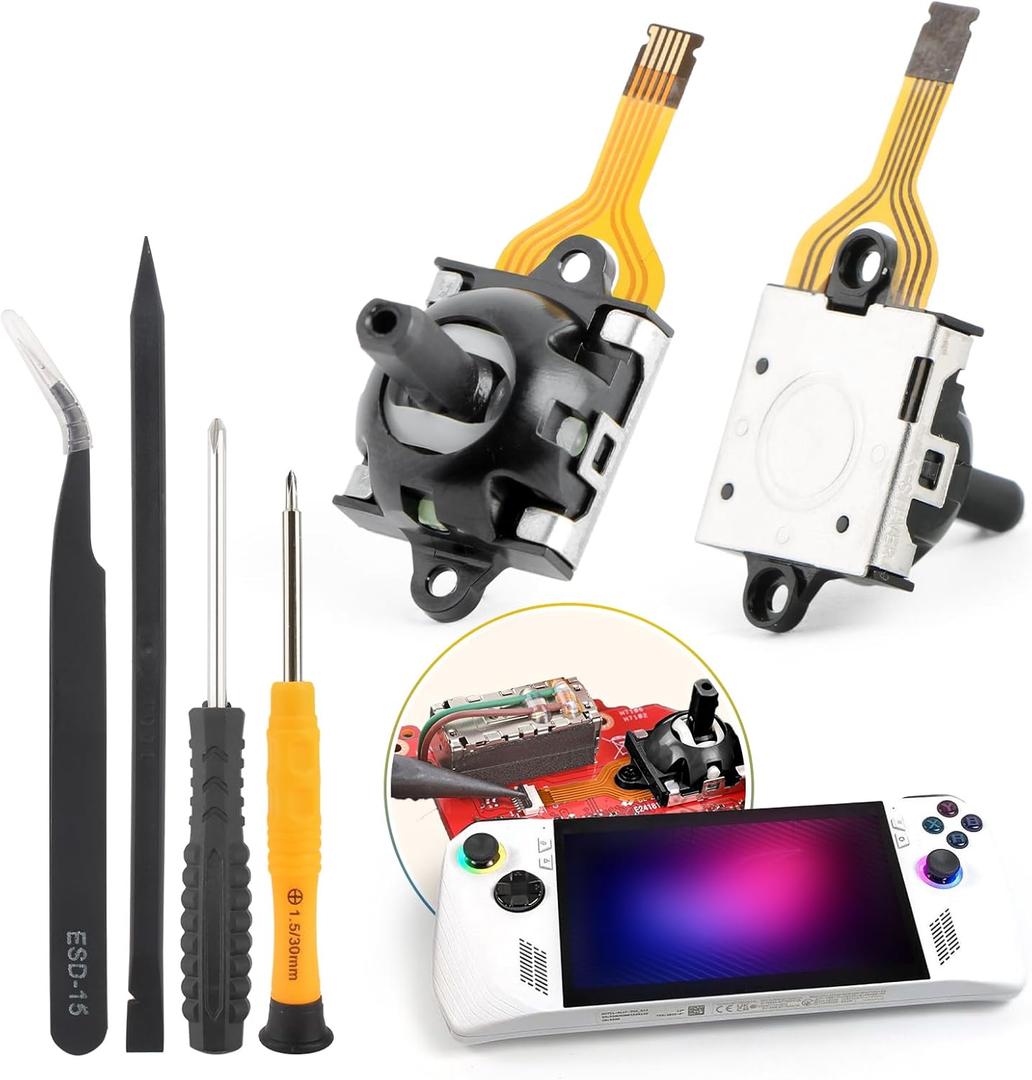 1PCS Hall Effect Joysticks for Asus ROG Ally RC71L Joystick Replacement for GPD WIN3 Windows 10 3D Analog Stick Sensor Wheel Thumbsticks Module Handheld Console Accessories Parts with Repair Tools
