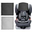Satin Carseat Head Cover for Baby Silky Head Car Seat Cover for Babies Protection Soft Sleeping Hair Headrest Protector 2pcs Black and Silver for Boys Girls Infant