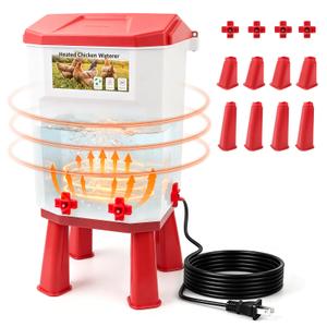 FMATOZ 11L Heated Chicken Waterer for Winter Automatic Heated Poultry Water