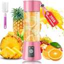 Portable Blender for Smoothies & Shakes - Cordless Personal Size Blender with 6 Blades, 380Ml Juice Cup, Lightweight & Rechargeable, Freshly Squeezed for Picnic/Sports/Office