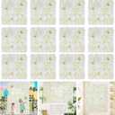 Tigeen Flower Wall Panels 3D Silk Rose Floral Decorative Faux Flower Wall Background for Wedding Home Decoration Background Shop Party Photo Arrangement(White,15 x 15 Inch)