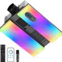 Bathroom Exhaust Fan with Heater, Light, Bluetooth Speaker, Odor & Humidity Sensors, 230 CFM Quiet Ceiling Fan with 3 Dynamic RGB Lighting, 3CCT - Remote App Control - Compatible with Alexa (Pro, Charcoal)