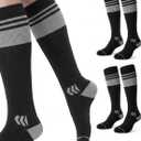 Momcozy Compression Socks for Women, 20-30mmHg Athletic Support Socks for Running, Travel, Flying, Yoga & Workouts 2 Pairs (Black, L)
