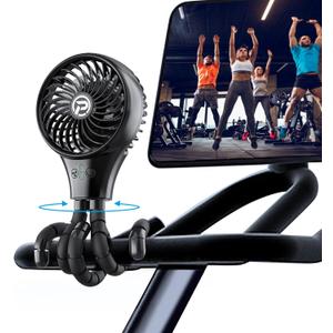 MORECORE Auto Oscillating Clip Fan for Exercise Bike/Treadmill, Portable & Rechargeable Battery with Flexible Tripod, Design for Exercise Machine GYM Workout