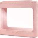 Aveniee Clear Makeup Bag Organizer, Travel Toiletry Bag for Women, Waterproof Cosmetic Pouch with Zippers,Car Accessories Organizers and Storage Case,Pink,Medium Classic